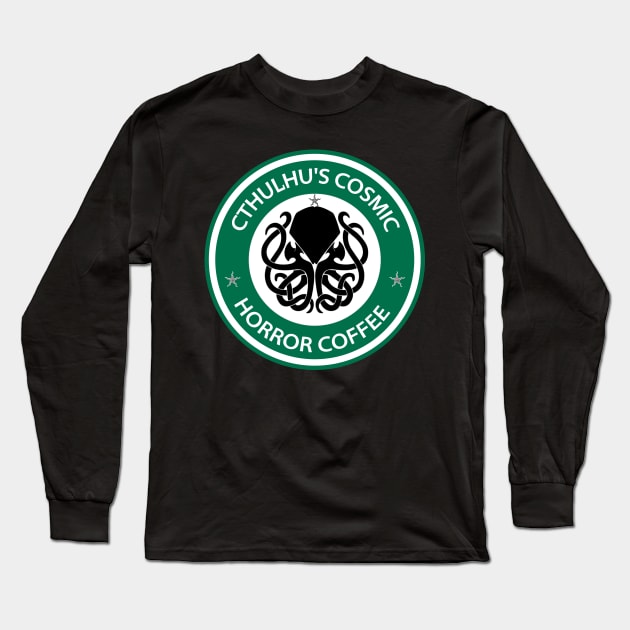 Cthulhu's Cosmic Horror Coffee Long Sleeve T-Shirt by OriginalDarkPoetry